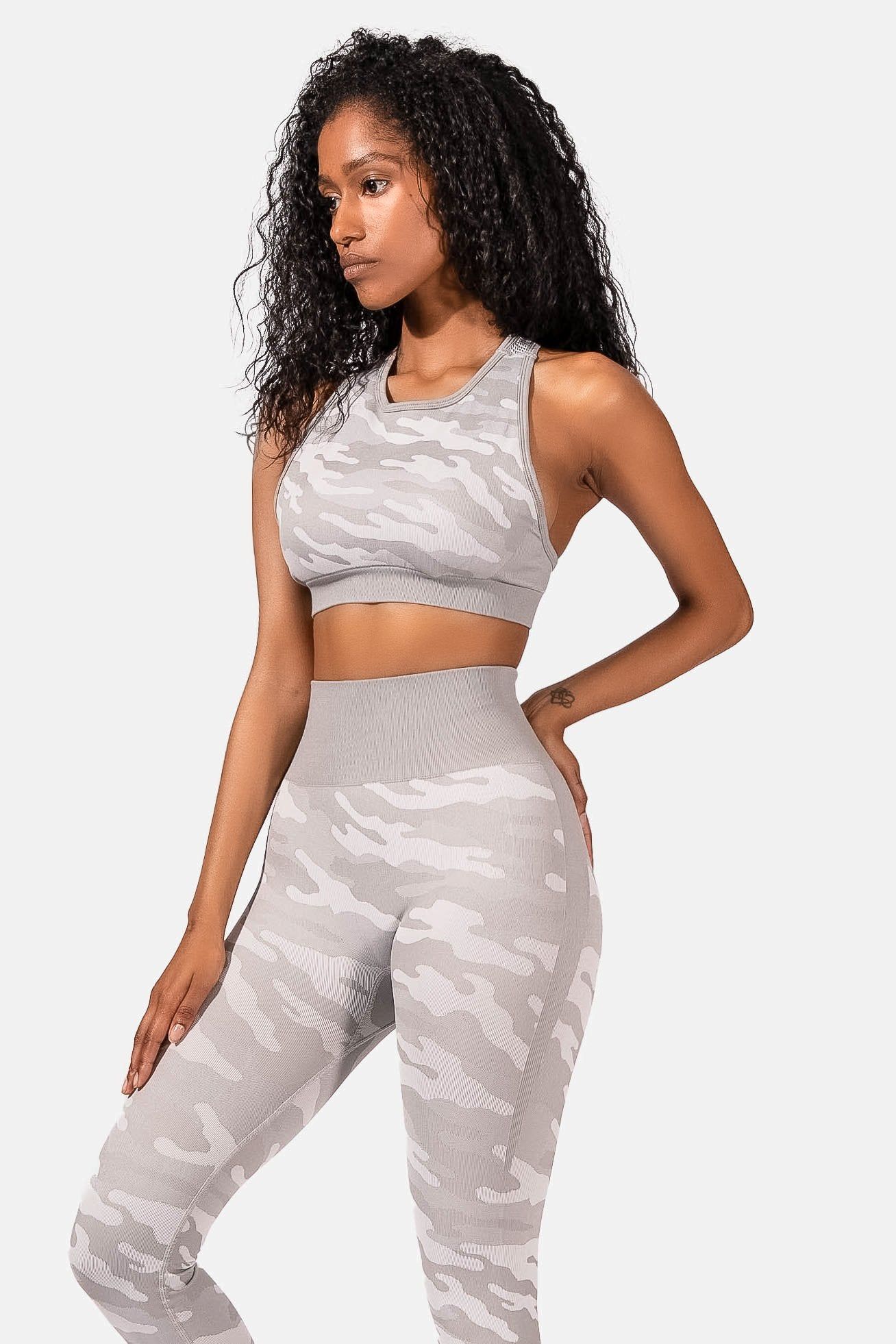 Reset Camo Seamless Racerback Sports Bra - Gray Camo sold by Jed North product image thumbnail 3