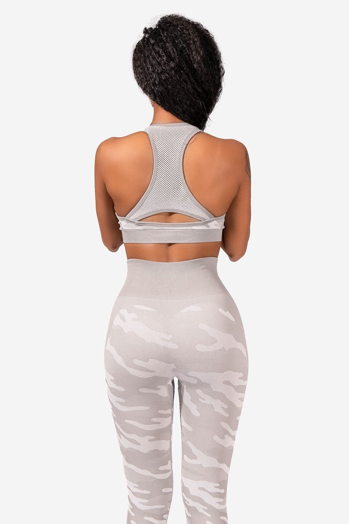 Reset Camo Seamless Racerback Sports Bra - Gray Camo sold by Jed North product image thumbnail 2