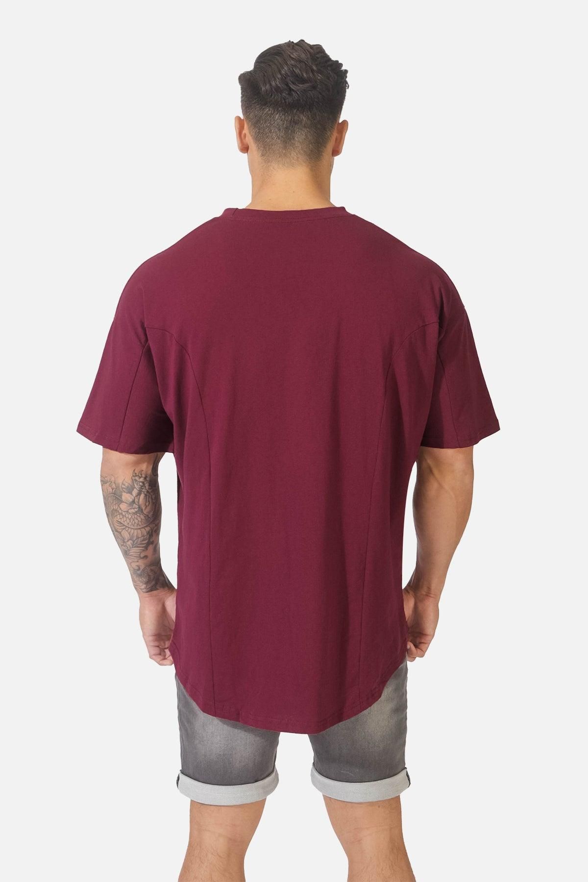 Classic Everyday Oversized T-Shirt - Maroon sold by Jed North product image thumbnail 4