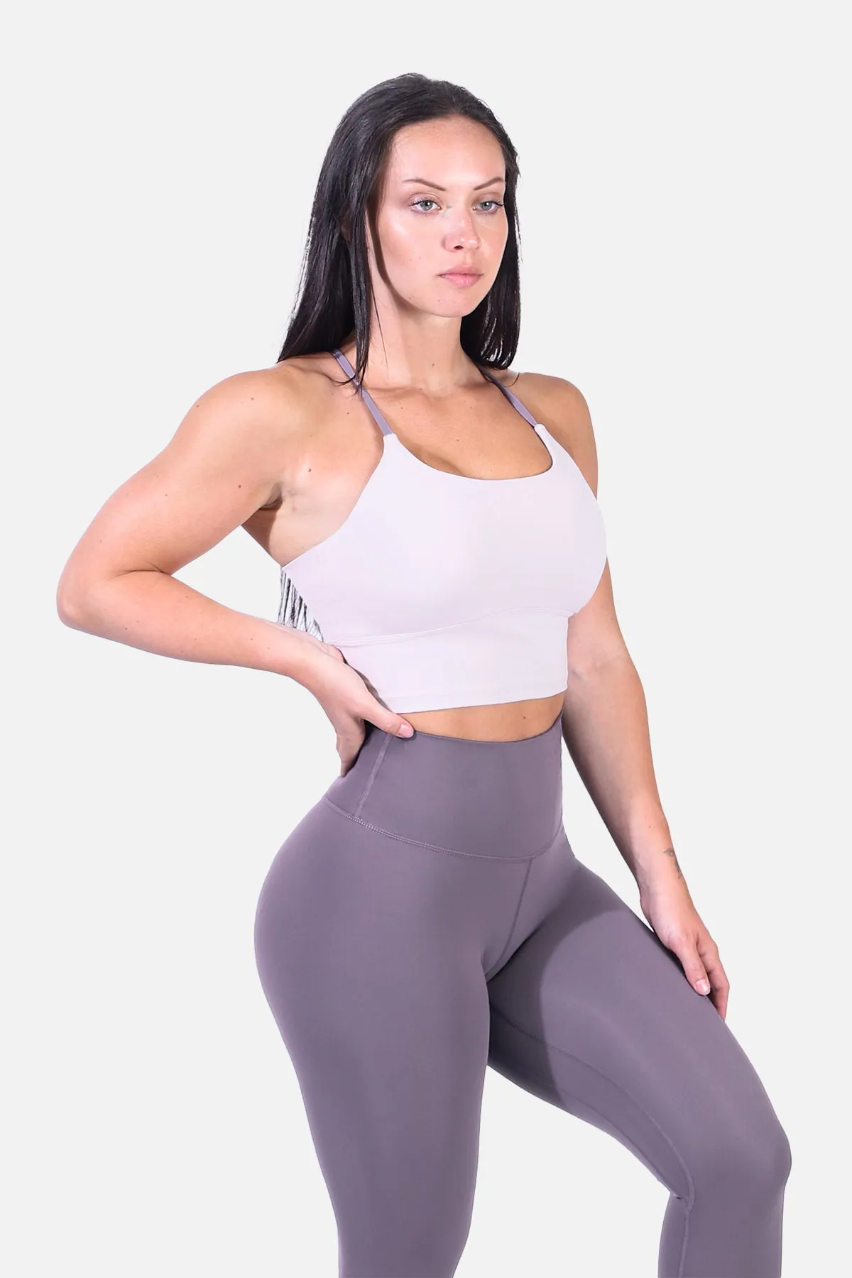 Cross-Back Spaghetti Strap Sports Bra - Purple sold by Jed North product image thumbnail 3