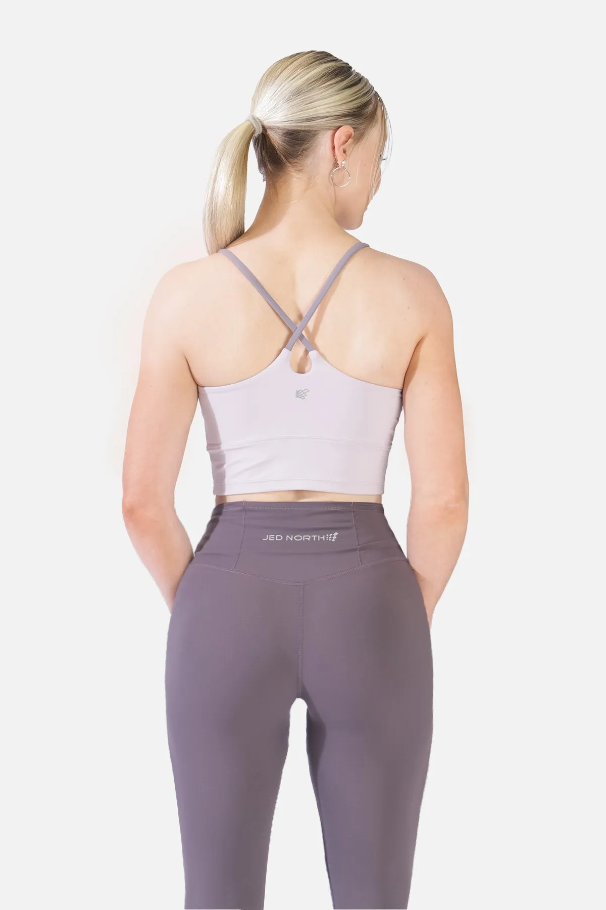 Cross-Back Spaghetti Strap Sports Bra - Purple sold by Jed North product image thumbnail 5