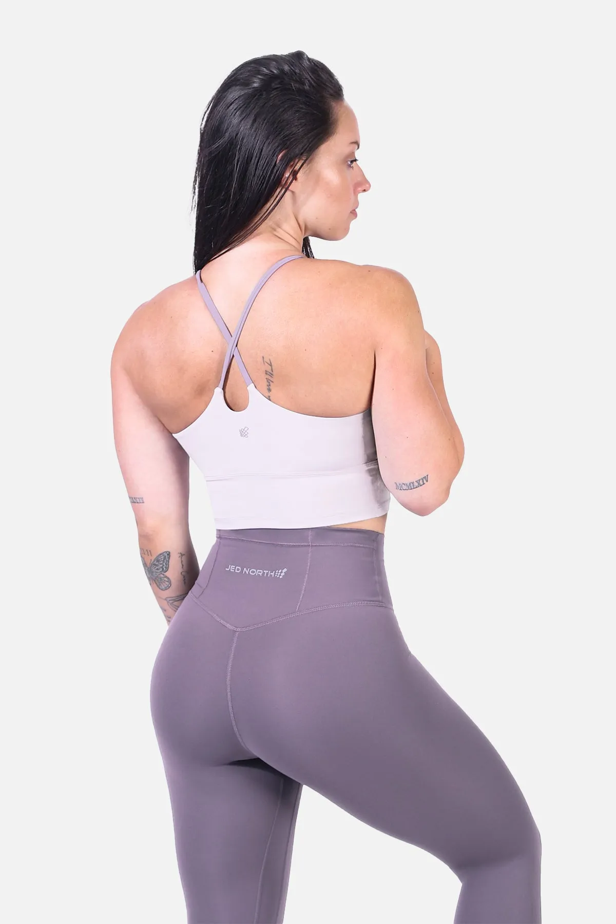 Cross-Back Spaghetti Strap Sports Bra - Purple sold by Jed North product image thumbnail 2