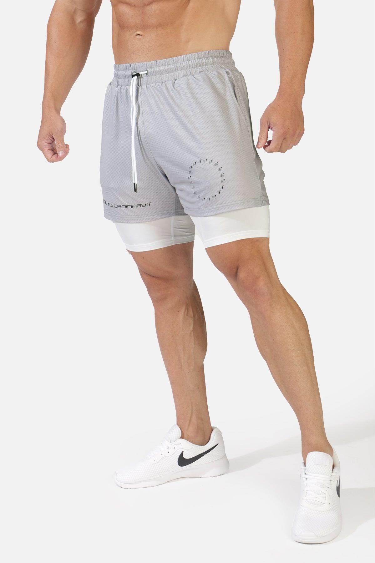 Men's 2 In 1 Active Training 7'' Shorts - Silver sold by Jed North product image thumbnail 6