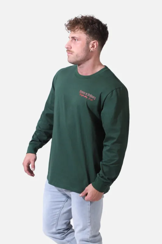 Retro Gym Long Sleeve T-Shirt - Army Green sold by Jed North