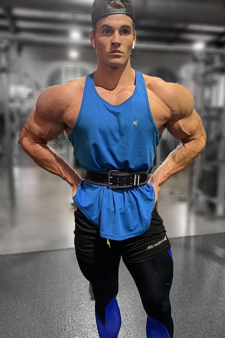 Fast-Dry Bodybuilding Workout Stringer - Blue sold by Jed North product image thumbnail 3