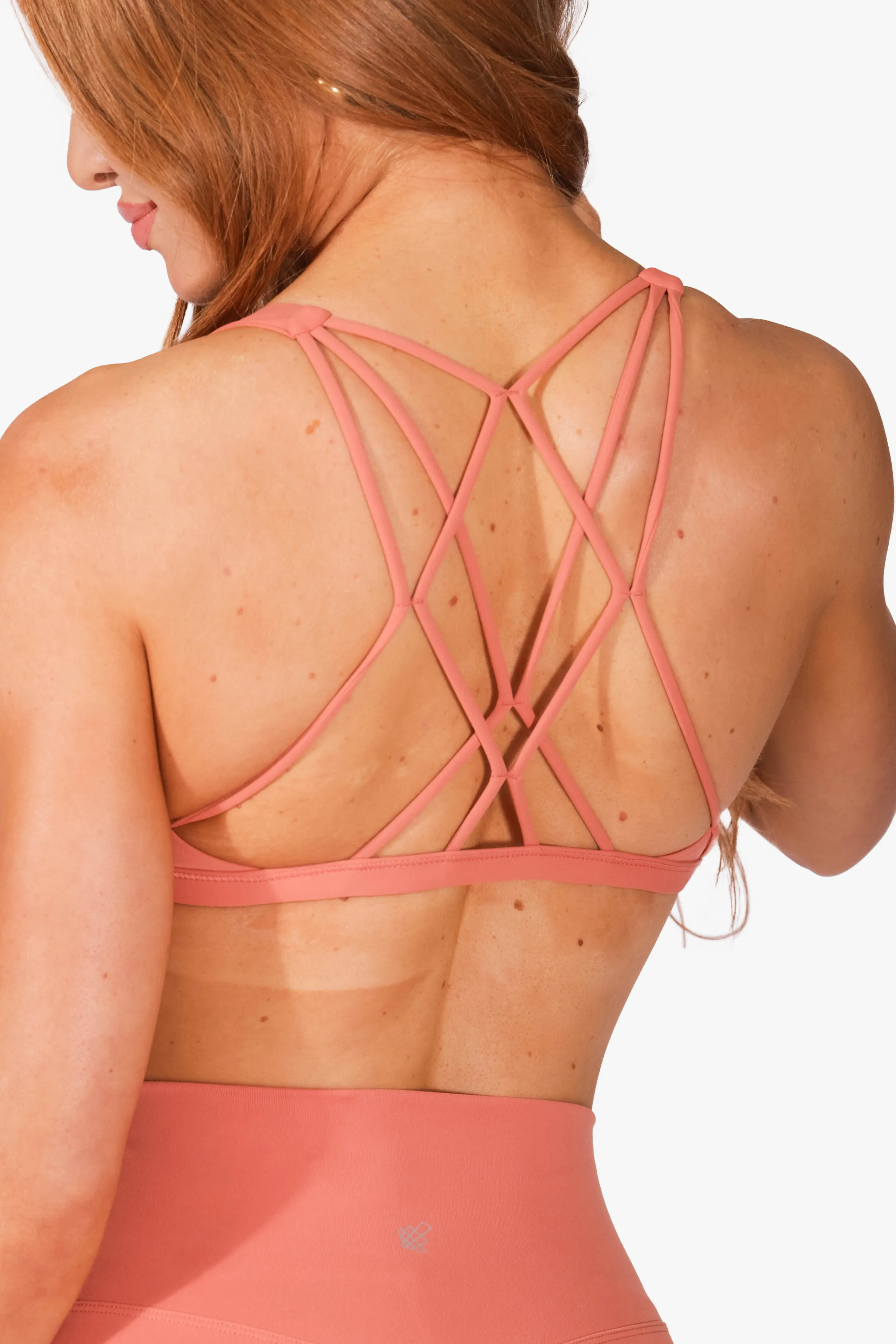 Bloom Criss Cross Sports Bra - Coral sold by Jed North