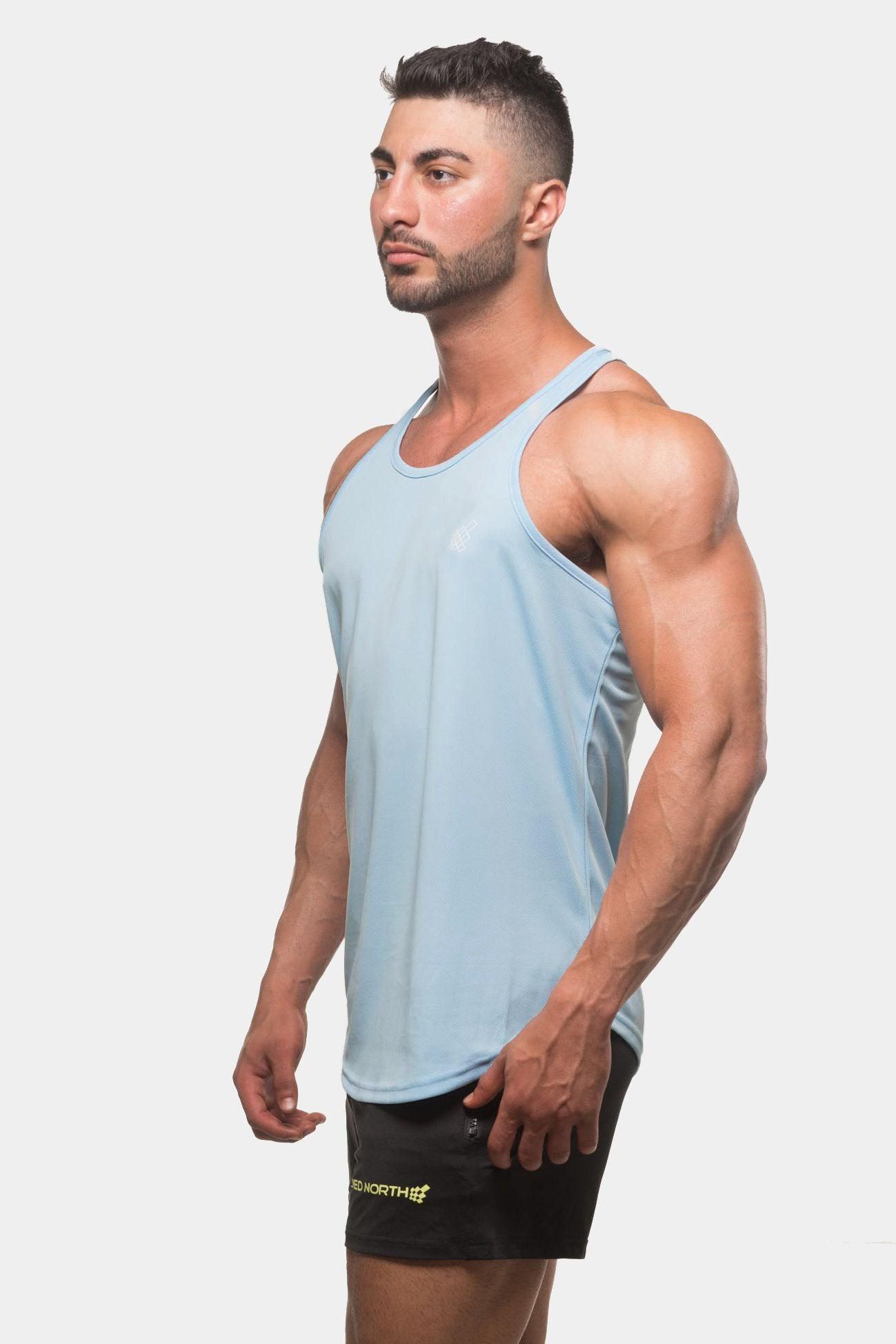 Fast-Dry Bodybuilding Workout Stringer - Light Blue sold by Jed North product image thumbnail 4