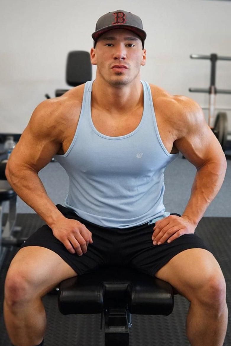 Fast-Dry Bodybuilding Workout Stringer - Light Blue sold by Jed North product image thumbnail 3