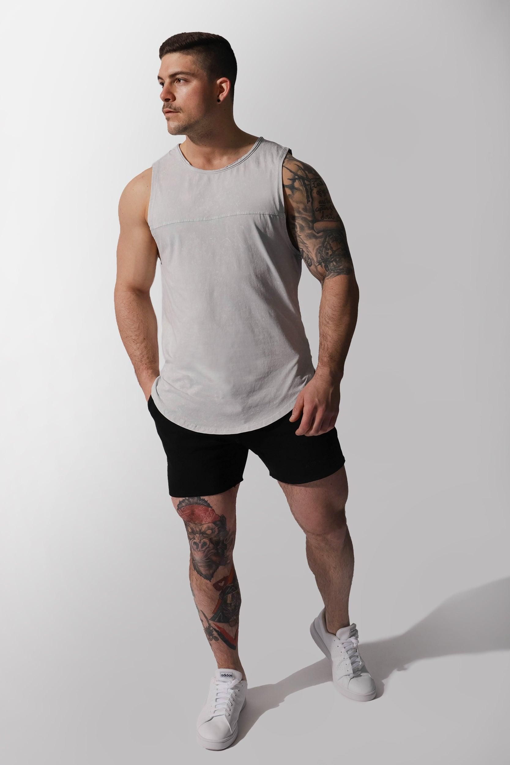 Vintage Washed Muscle Tee - Light Gray sold by Jed North product image thumbnail 6