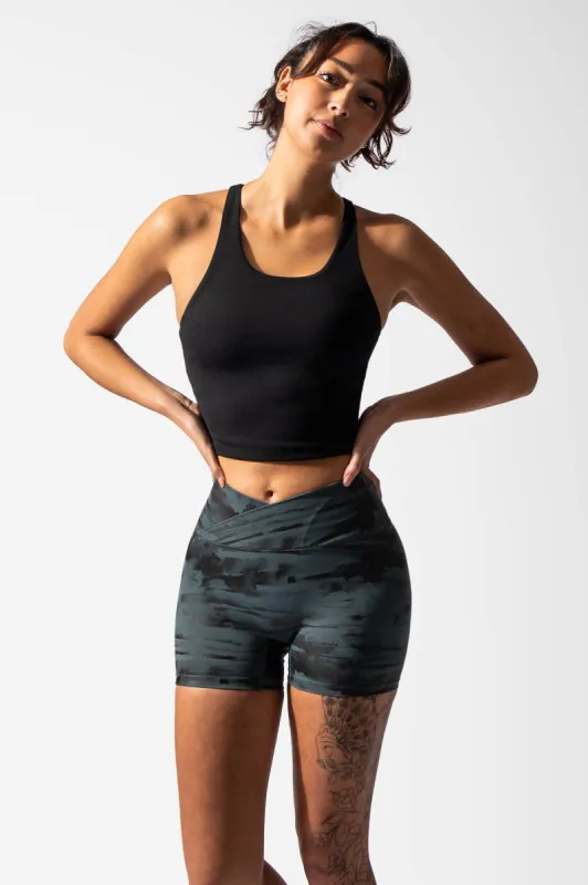 June Racerback Workout Crop Top - Black sold by Jed North