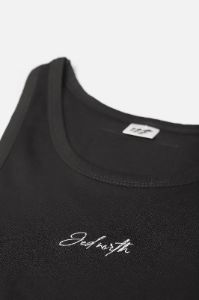 Signature Logo Ribbed Tank Top - Black sold by Jed North