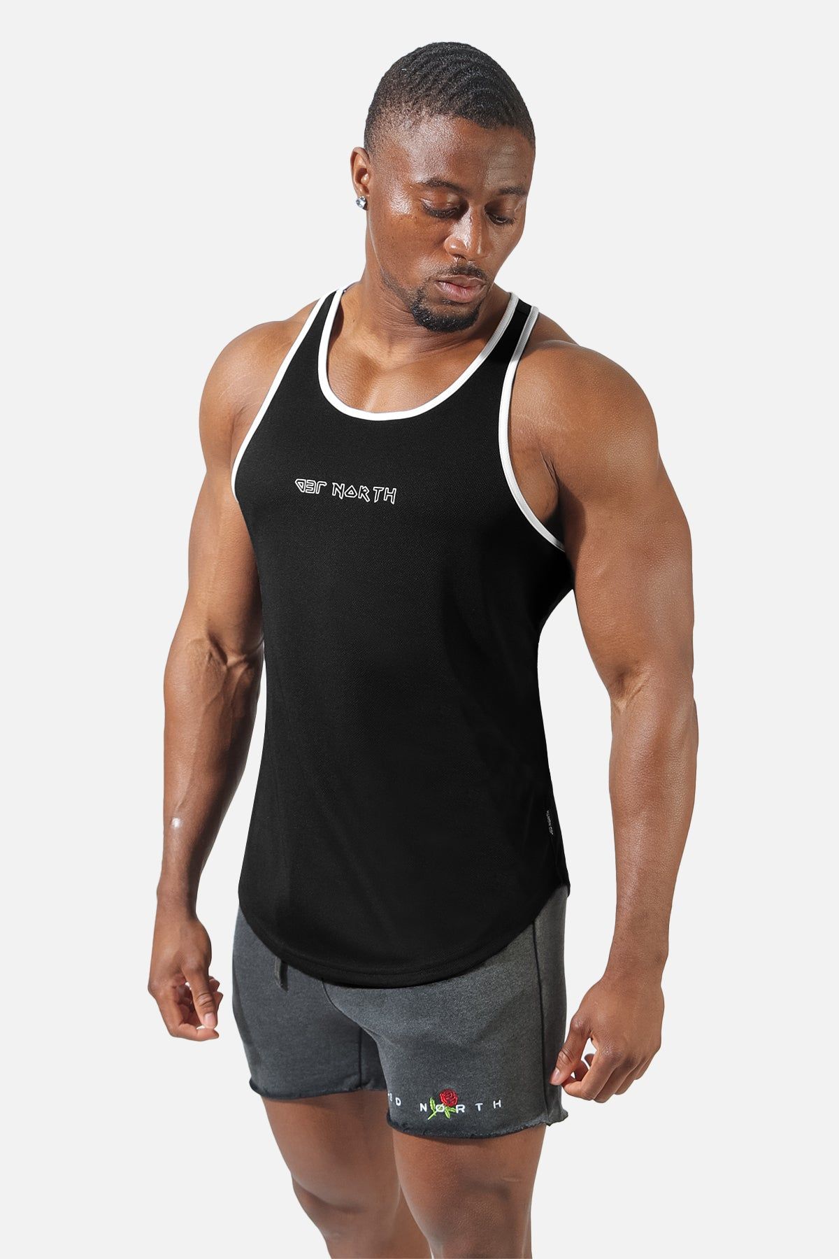 Fast-Dry Workout Stringer - Black & White sold by Jed North product image thumbnail 2