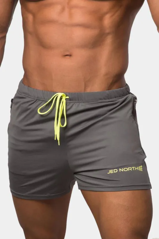 Agile Bodybuilding 4'' Shorts w Zipper Pockets - Gray sold by Jed North