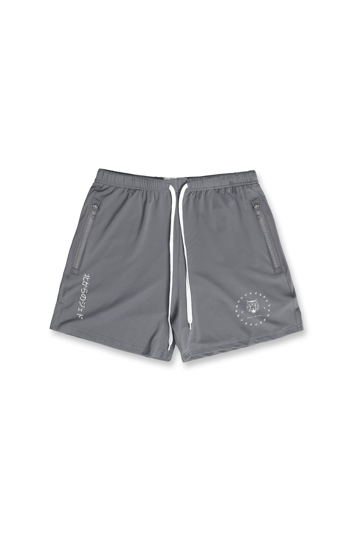 Agile Bodybuilding 4'' Shorts w Zipper Pockets - Tiger Gray sold by Jed North product image thumbnail 4