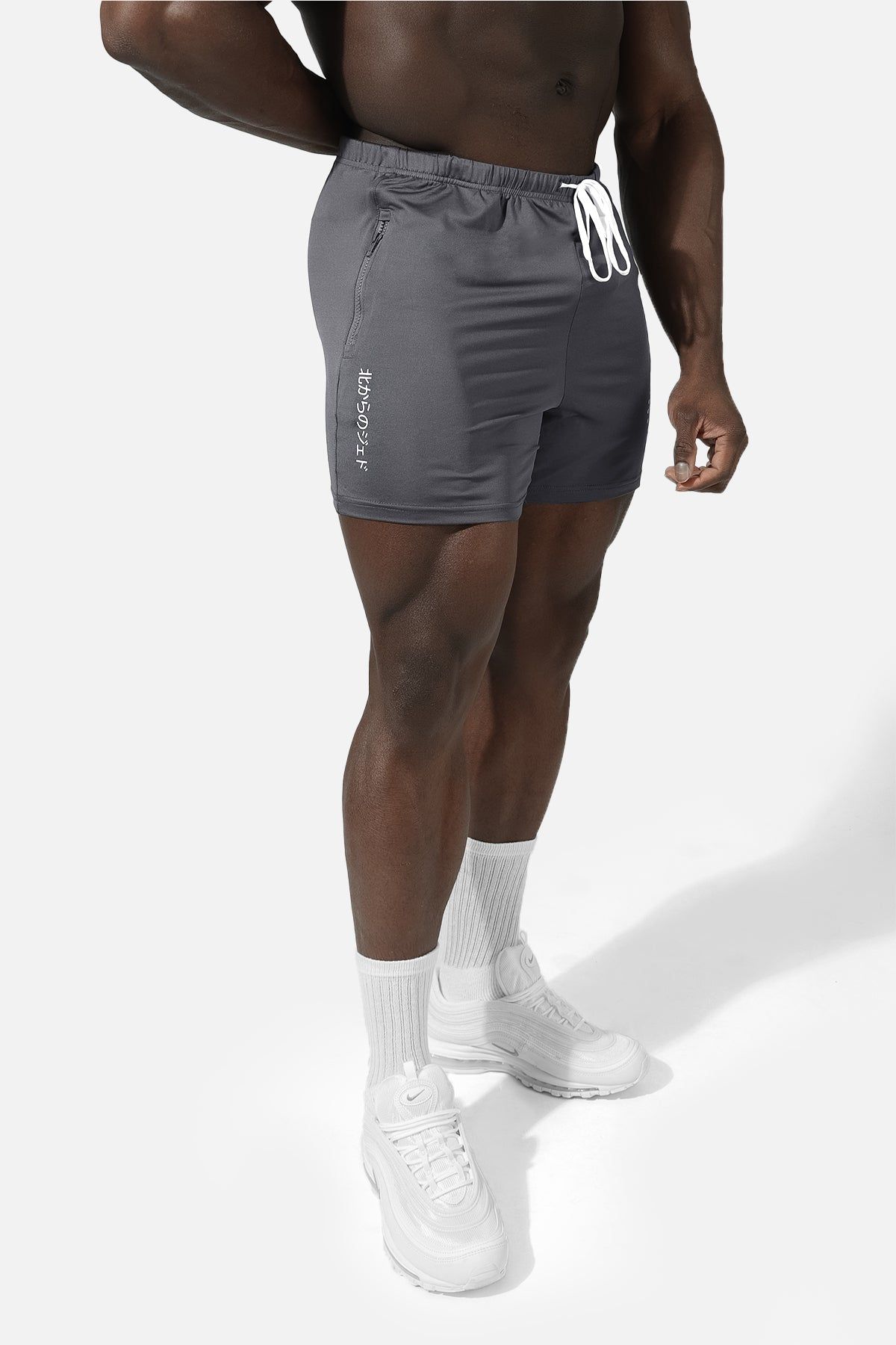 Agile Bodybuilding 4'' Shorts w Zipper Pockets - Tiger Gray sold by Jed North product image thumbnail 2
