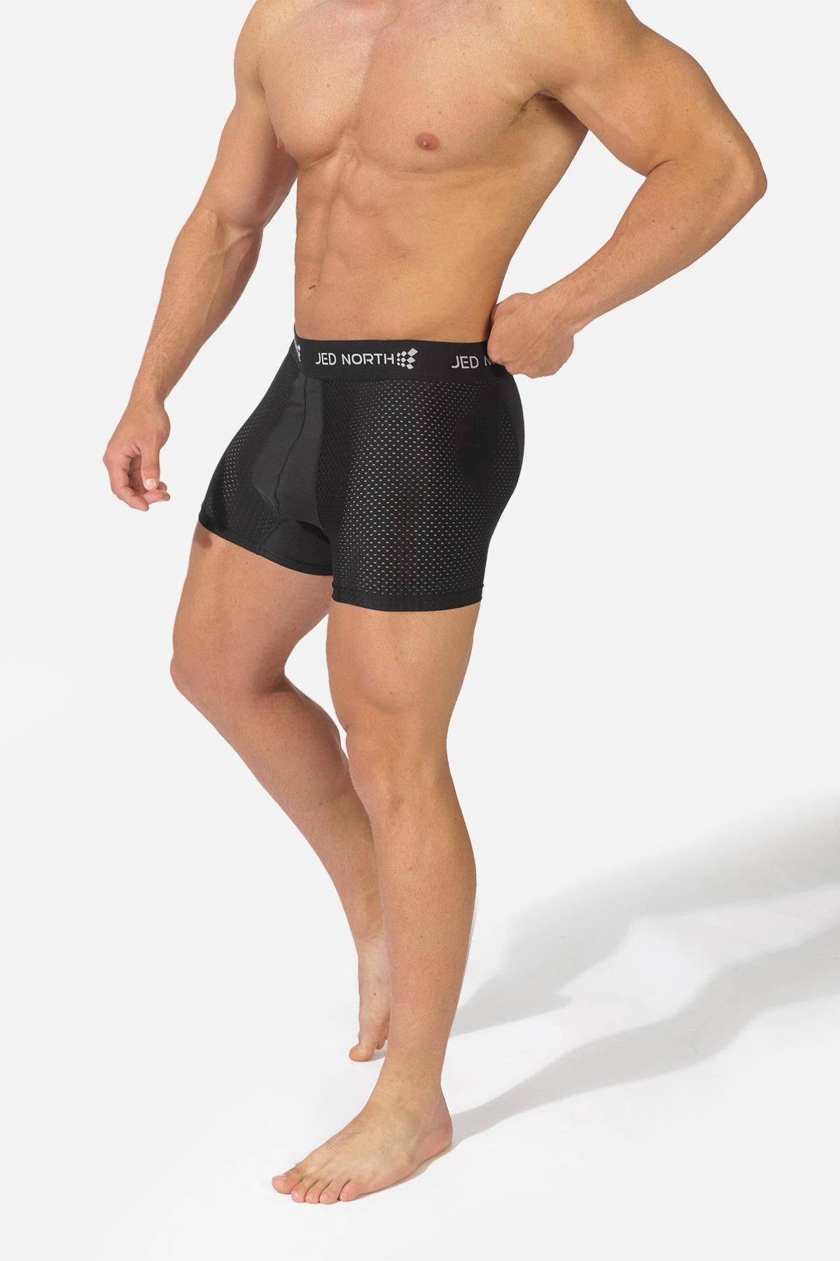 Men's Workout Mesh Boxer Briefs 2 Pack - Black & Stitched Black sold by Jed North product image thumbnail 6