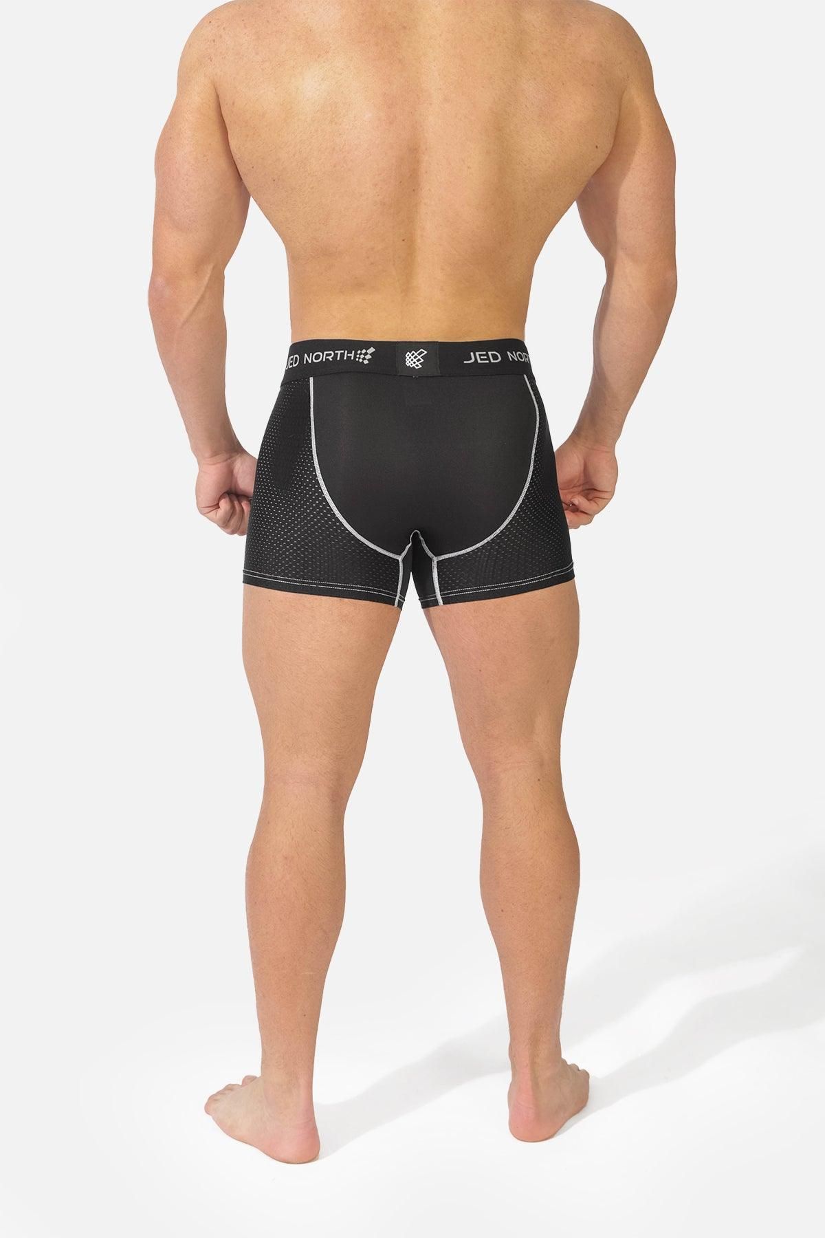 Men's Workout Mesh Boxer Briefs 2 Pack - Black & Stitched Black sold by Jed North product image thumbnail 7