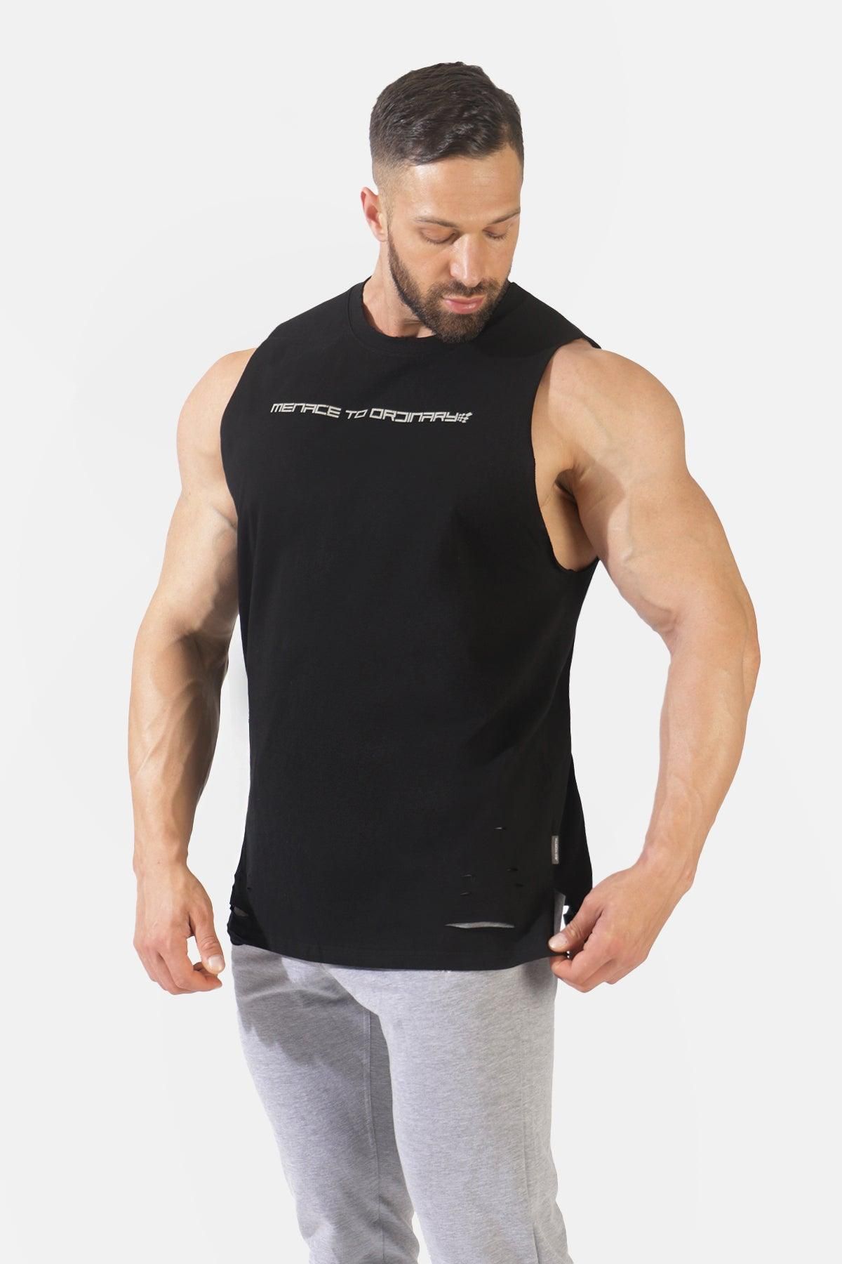 Vision Distressed Muscle Tee - Black sold by Jed North