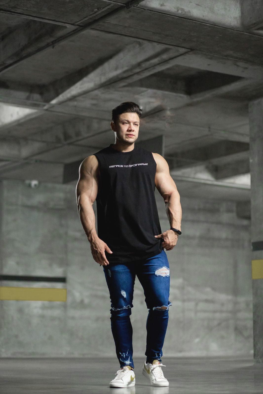 Vision Distressed Muscle Tee - Black sold by Jed North product image thumbnail 8