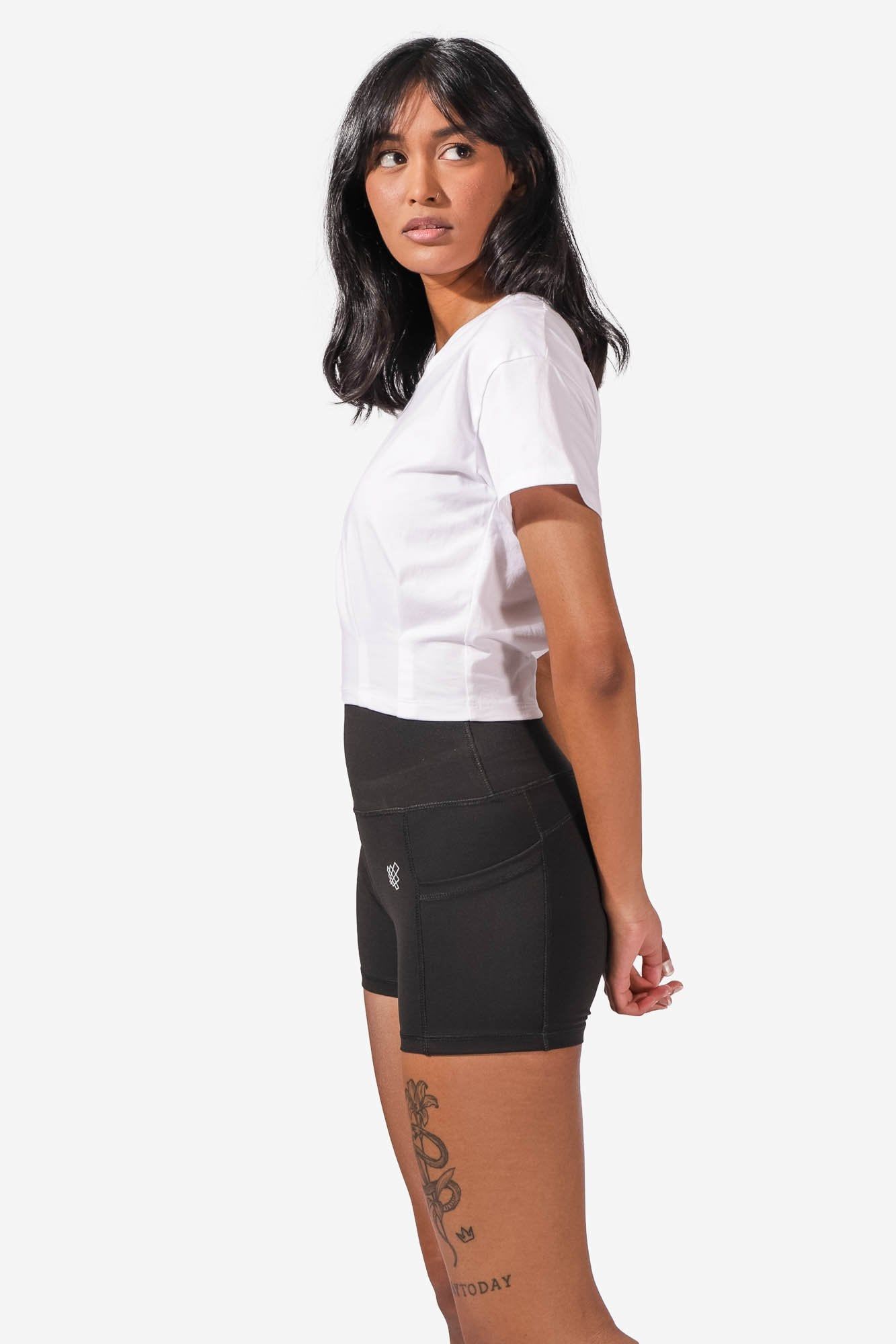 Instinct Pleated Hem Crop T-Shirt - White sold by Jed North product image thumbnail 4
