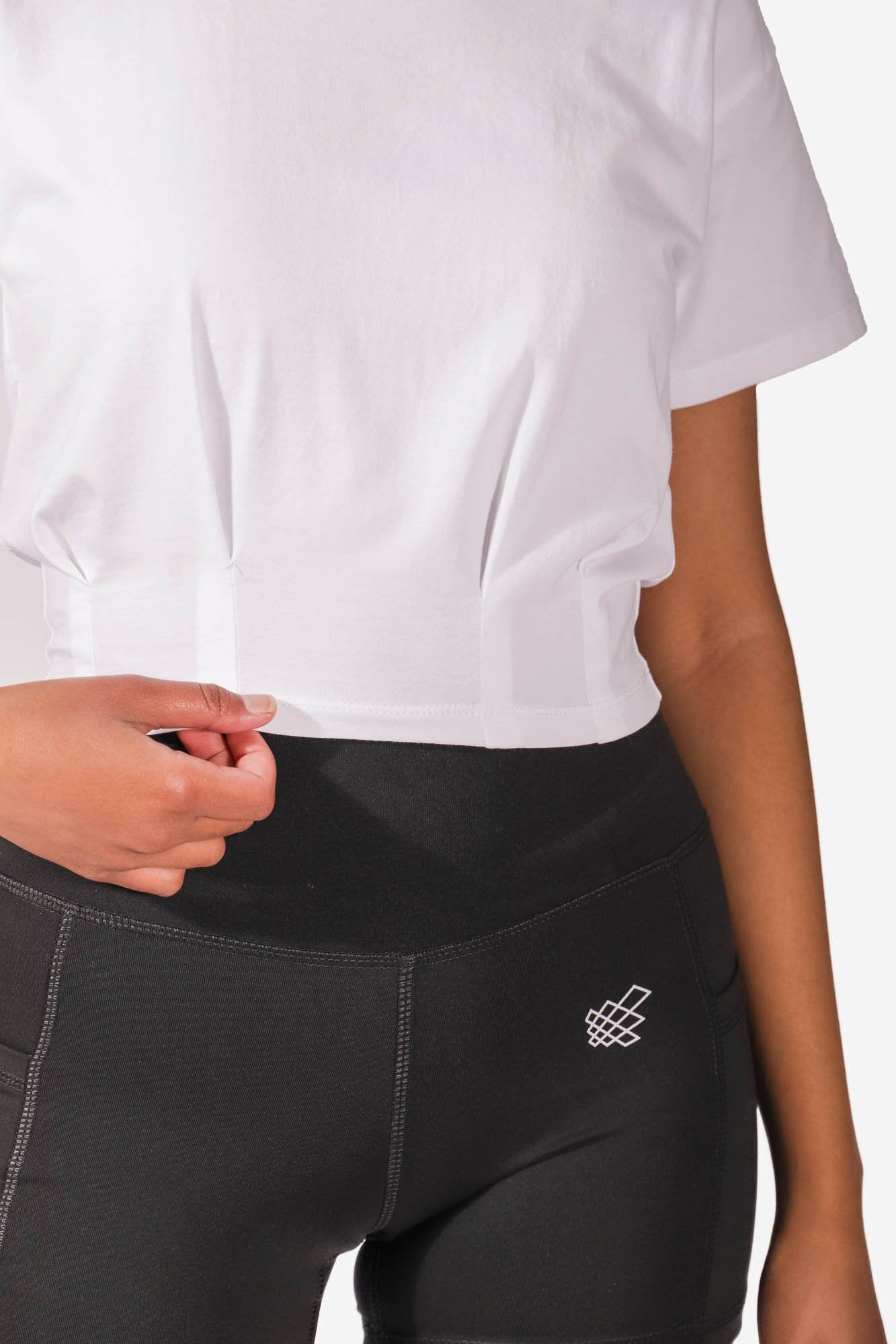 Instinct Pleated Hem Crop T-Shirt - White sold by Jed North product image thumbnail 5
