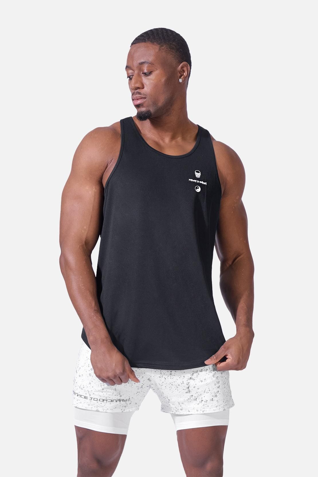 Fast-Dry Workout Stringer - Black Skull sold by Jed North