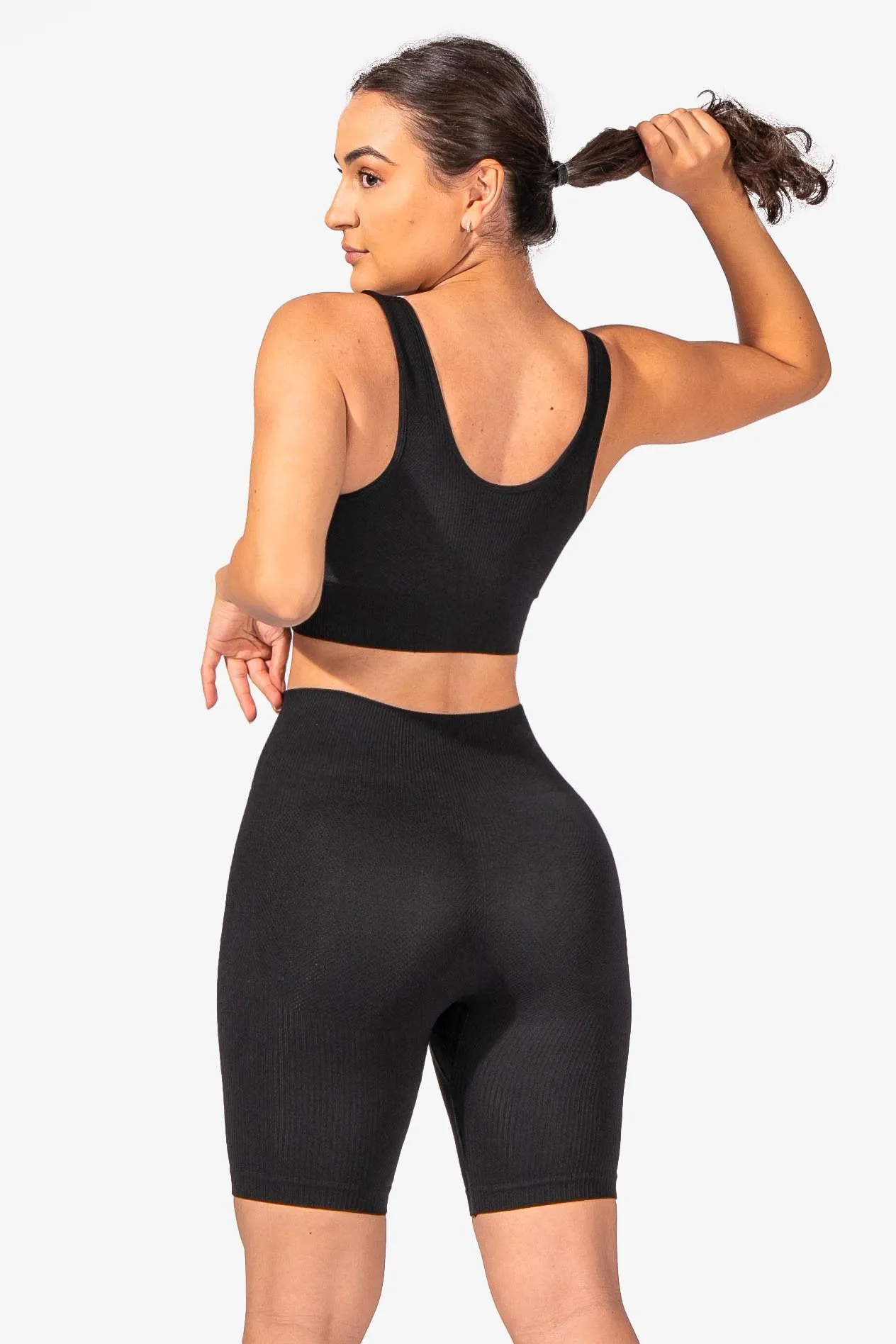 Rio Seamless Ribbed Sports Bra - Black sold by Jed North product image thumbnail 3