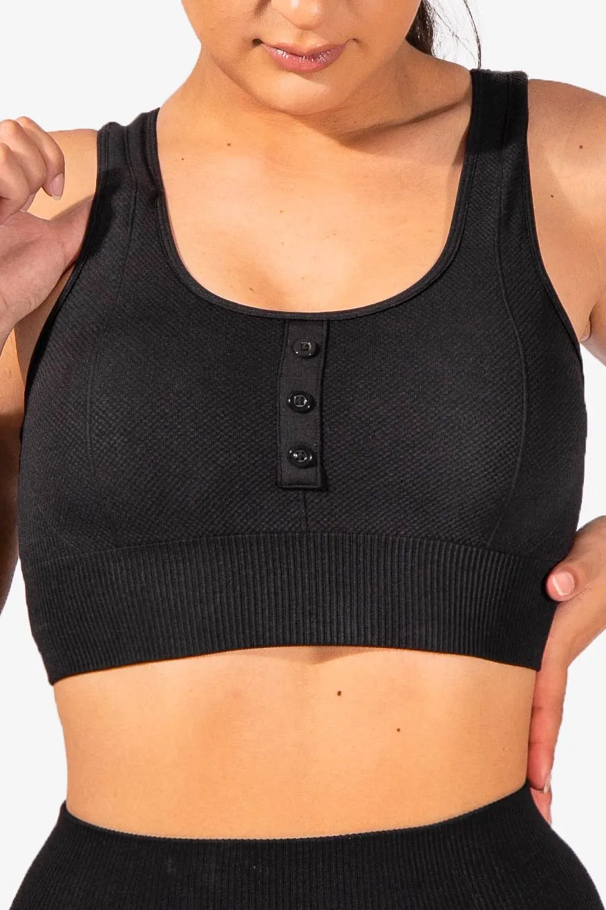 Rio Seamless Ribbed Sports Bra - Black sold by Jed North product image thumbnail 2