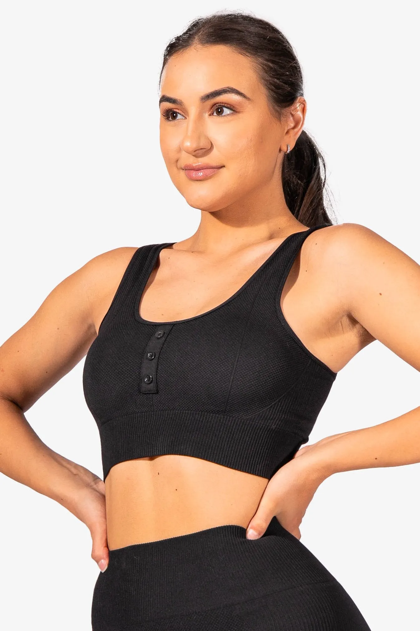 Rio Seamless Ribbed Sports Bra - Black sold by Jed North product image thumbnail 4