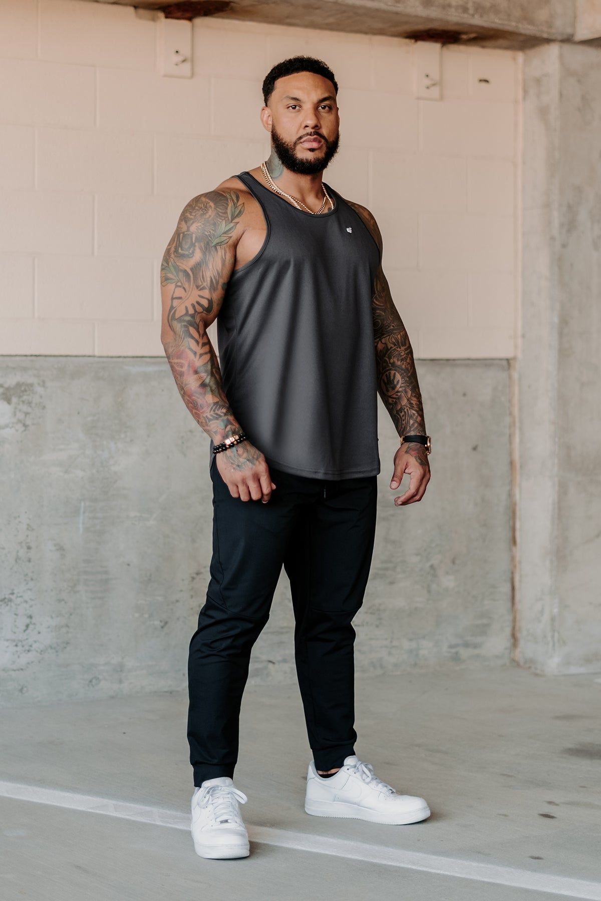 Fast-Dry Bodybuilding Workout Stringer - Charcoal sold by Jed North product image thumbnail 3