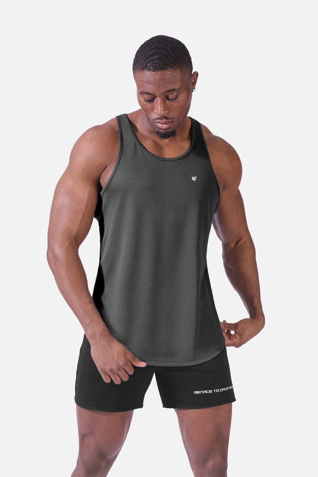 Fast-Dry Bodybuilding Workout Stringer - Charcoal sold by Jed North