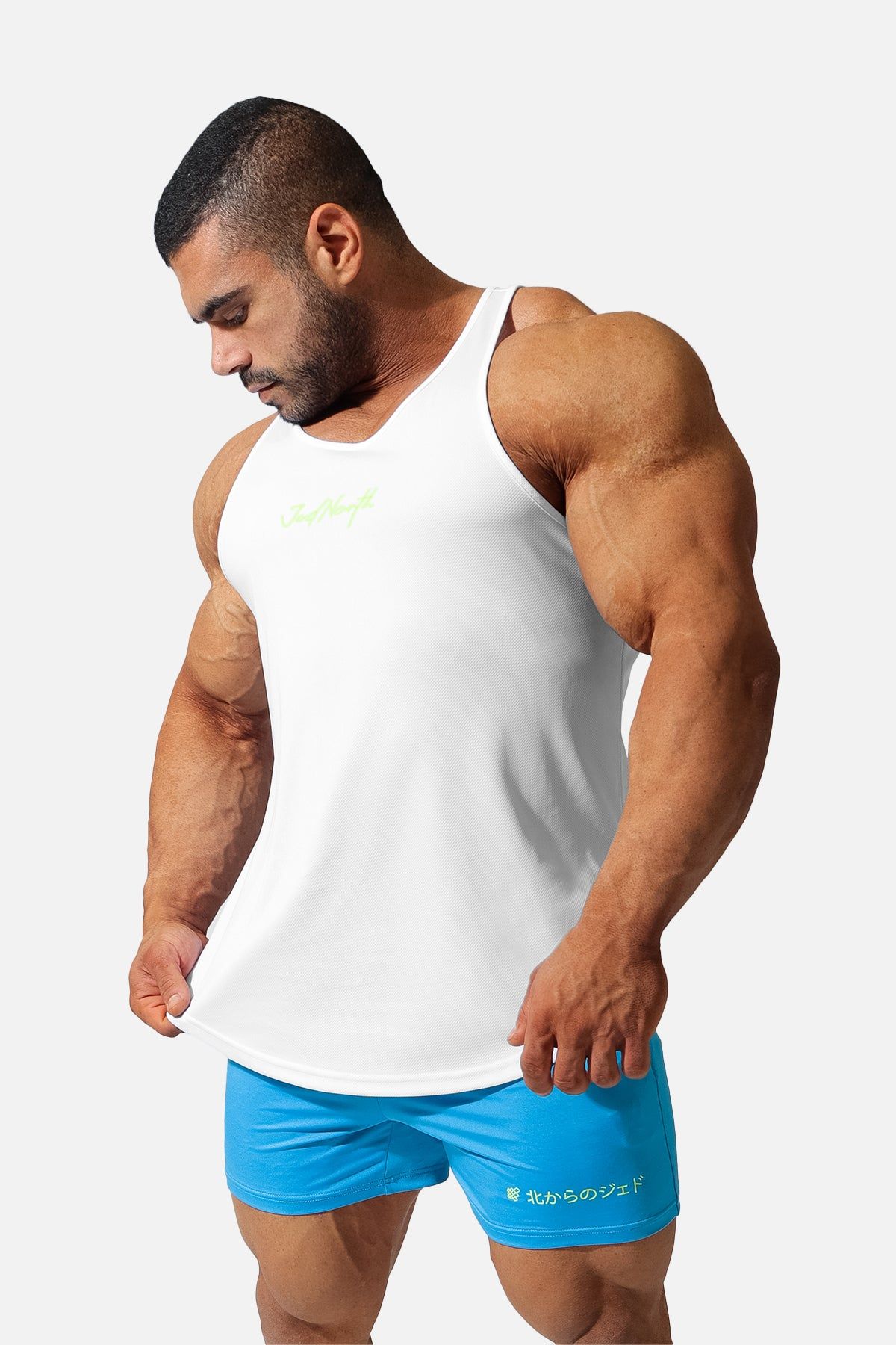 Fast-Dry Bodybuilding Workout Stringer - White Neon sold by Jed North product image thumbnail 2