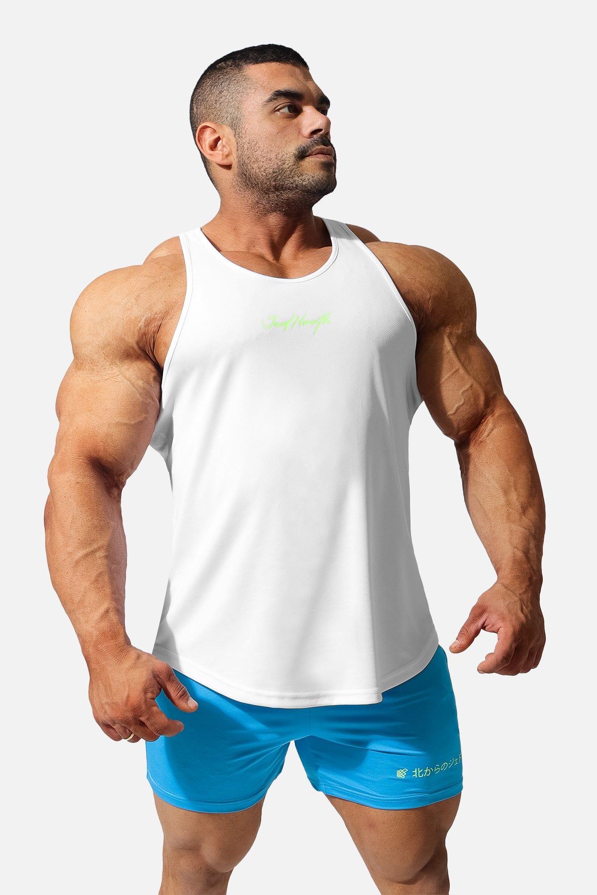 Fast-Dry Bodybuilding Workout Stringer - White Neon sold by Jed North product image thumbnail 4