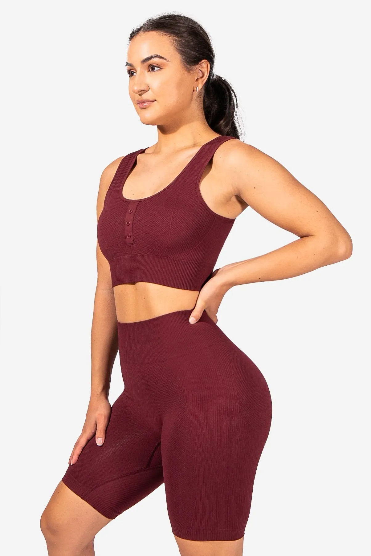 Rio Seamless Ribbed Sports Bra - Maroon sold by Jed North product image thumbnail 3