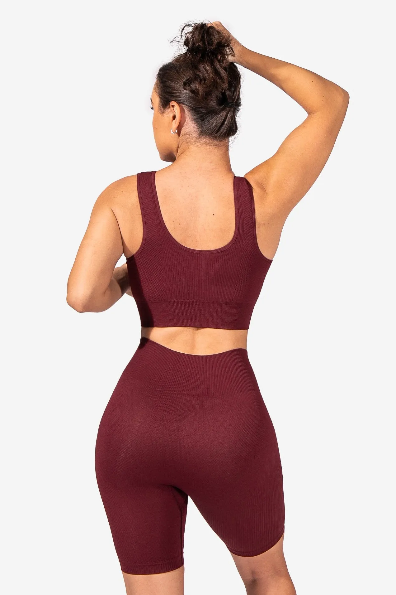 Rio Seamless Ribbed Sports Bra - Maroon sold by Jed North product image thumbnail 5