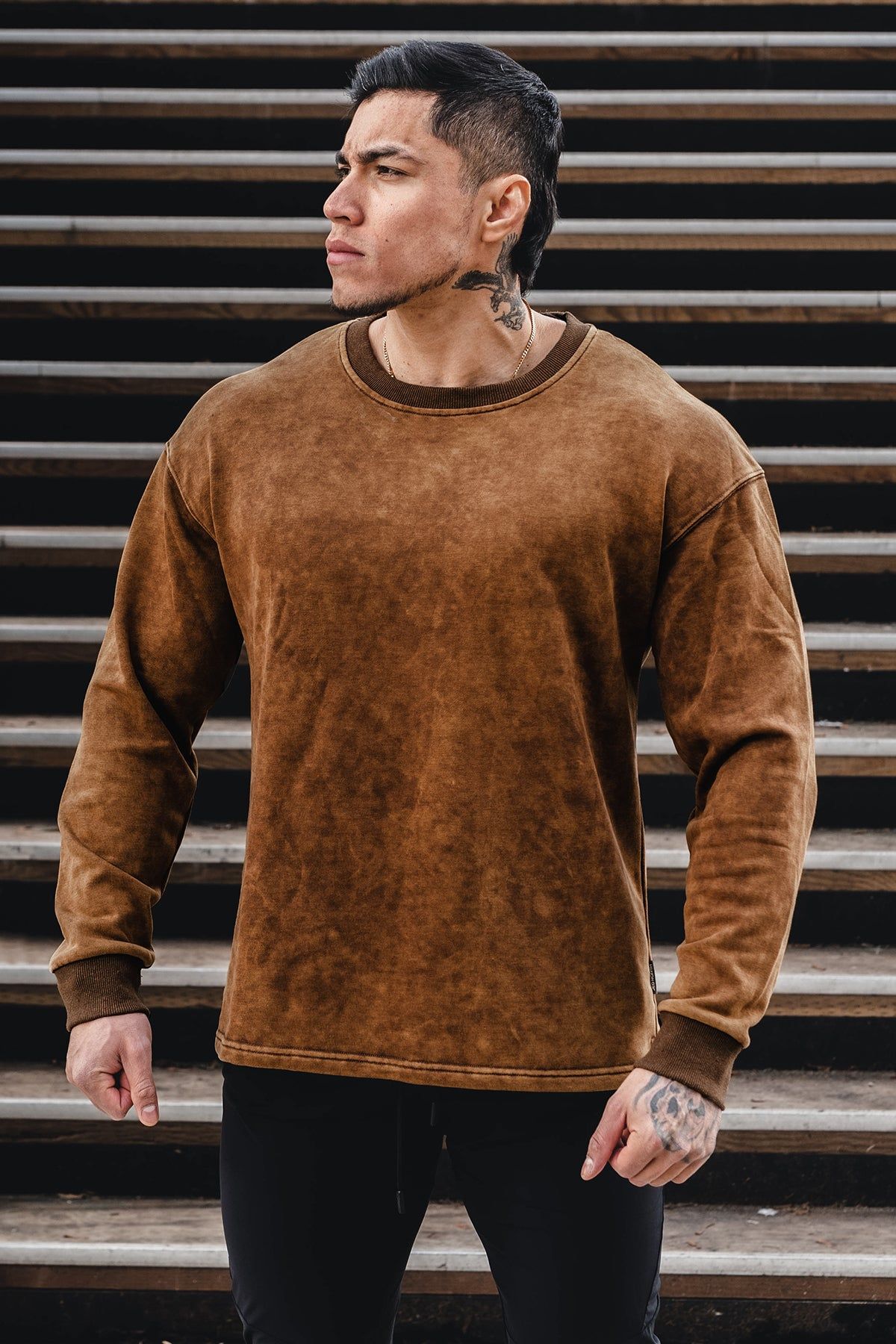 Certified Oversized Crewneck Sweater - Vintage Wash Brown sold by Jed North product image thumbnail 9