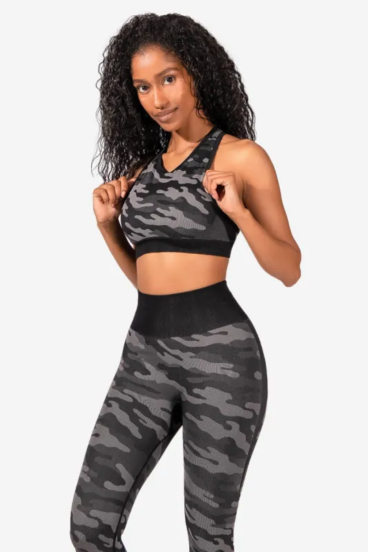 Reset Camo Seamless Racerback Sports Bra - Black Camo sold by Jed North