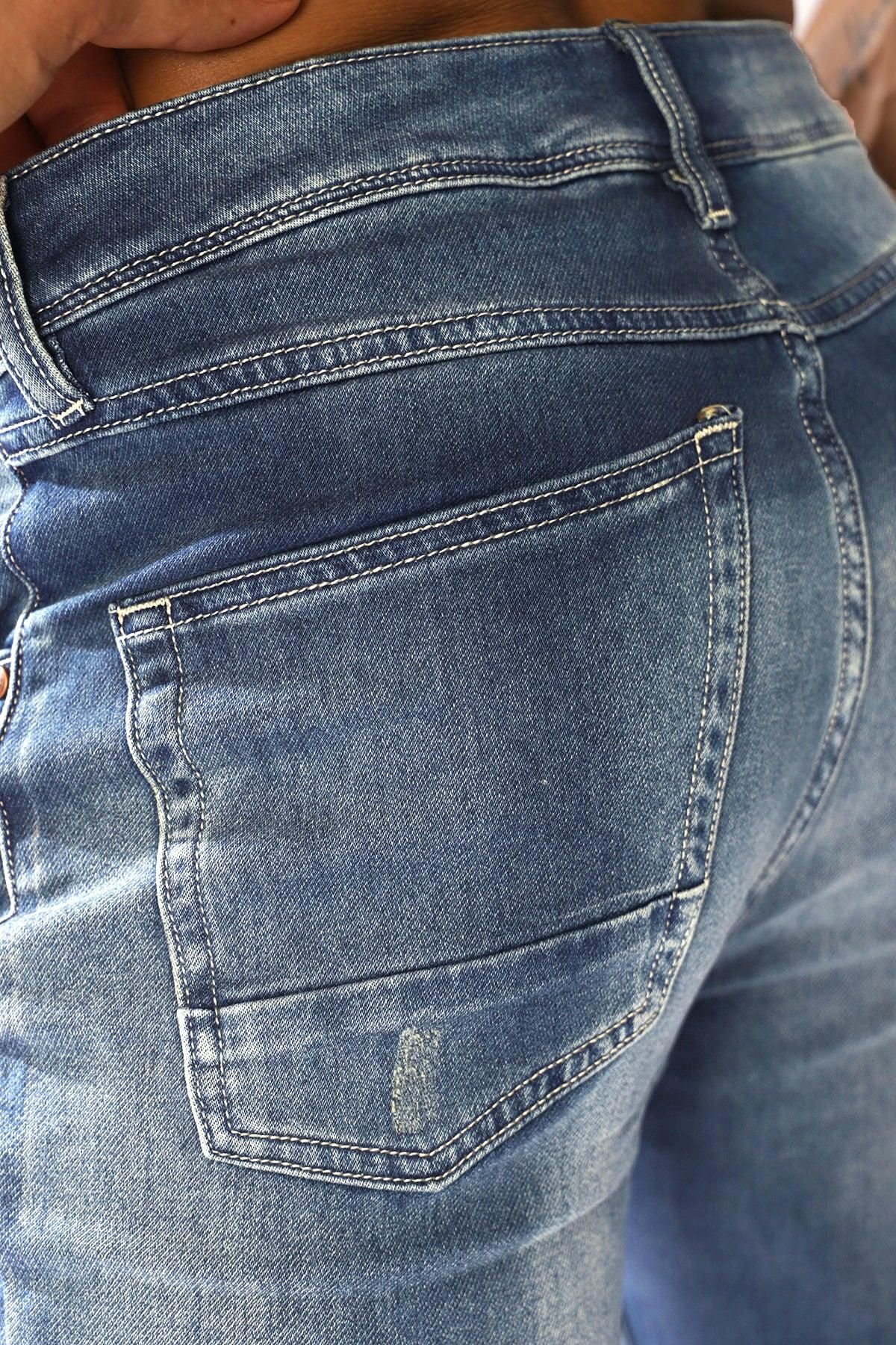 Men's Premium Fitted Stretchy Jeans - Faded Dark Blue sold by Jed North product image thumbnail 5