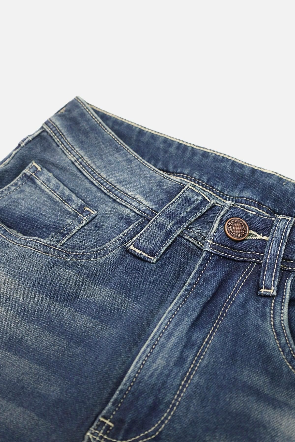 Men's Premium Fitted Stretchy Jeans - Faded Dark Blue sold by Jed North product image thumbnail 6