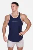 Fast-Dry Bodybuilding Workout Stringer - Navy & White sold by Jed North