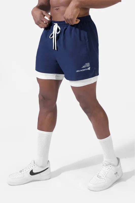 Men's 2-In-1 Active 5" Training Shorts 2.0 - Navy sold by Jed North