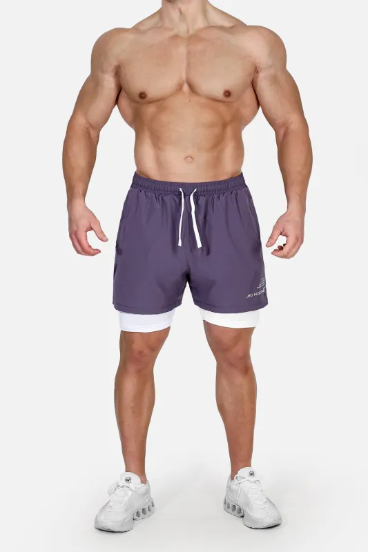 Men's 2-In-1 Active 5" Training Shorts 2.0 - Dark Plum sold by Jed North