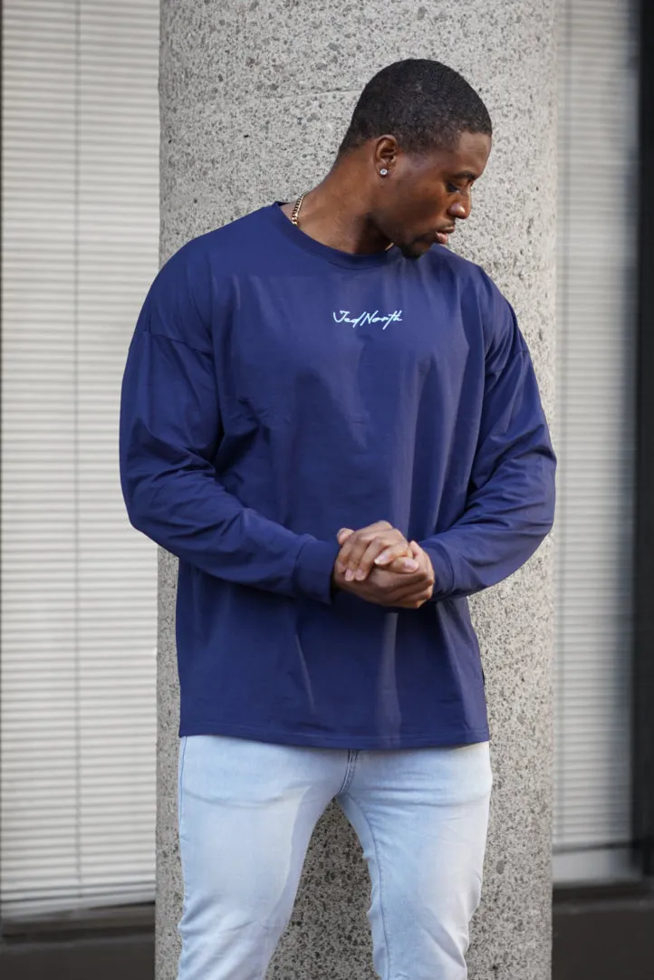 Energy Oversized Long Sleeve T-Shirt 2.0 - Midnight Blue sold by Jed North product image thumbnail 4