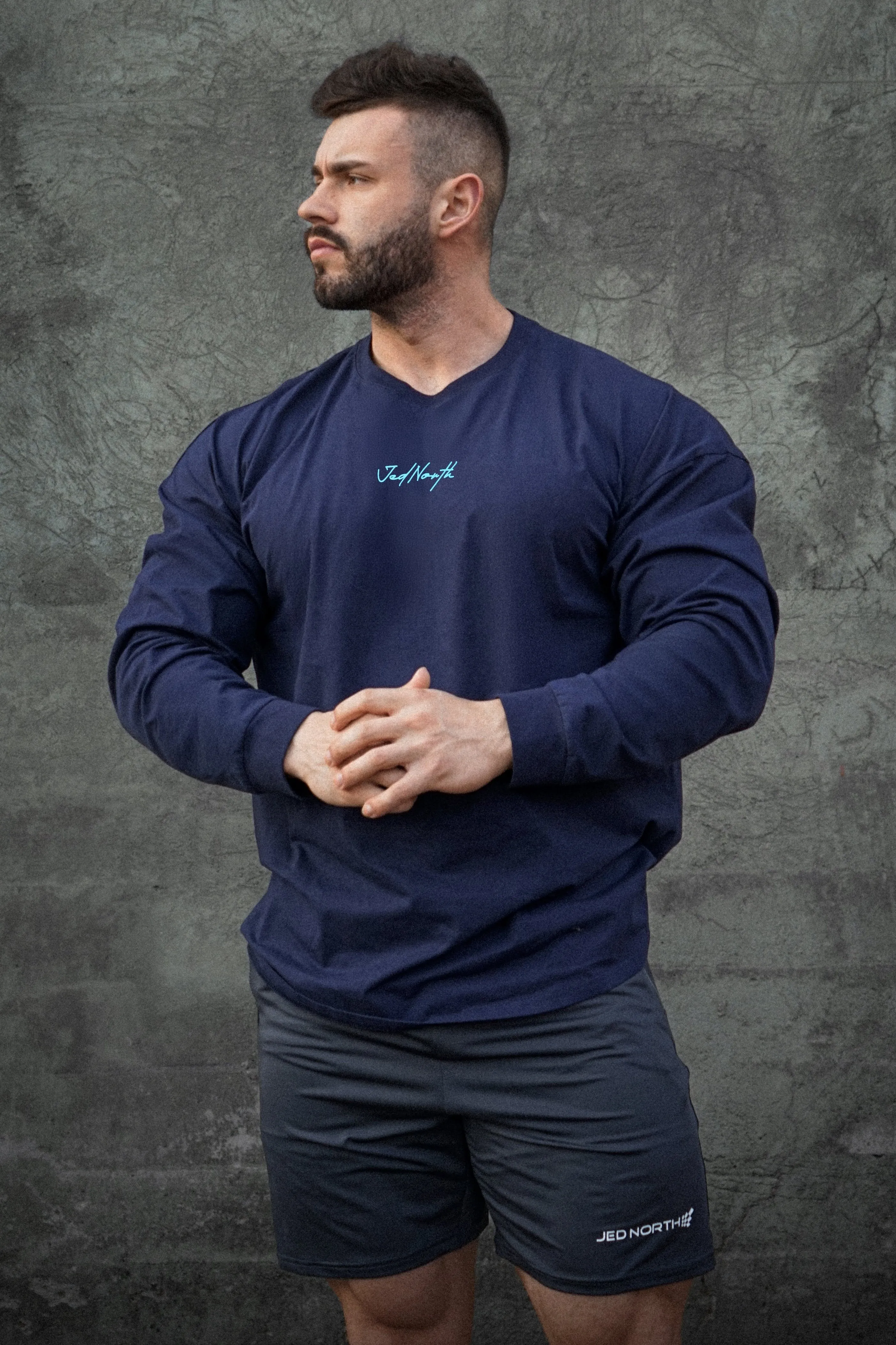 Energy Oversized Long Sleeve T-Shirt 2.0 - Midnight Blue sold by Jed North