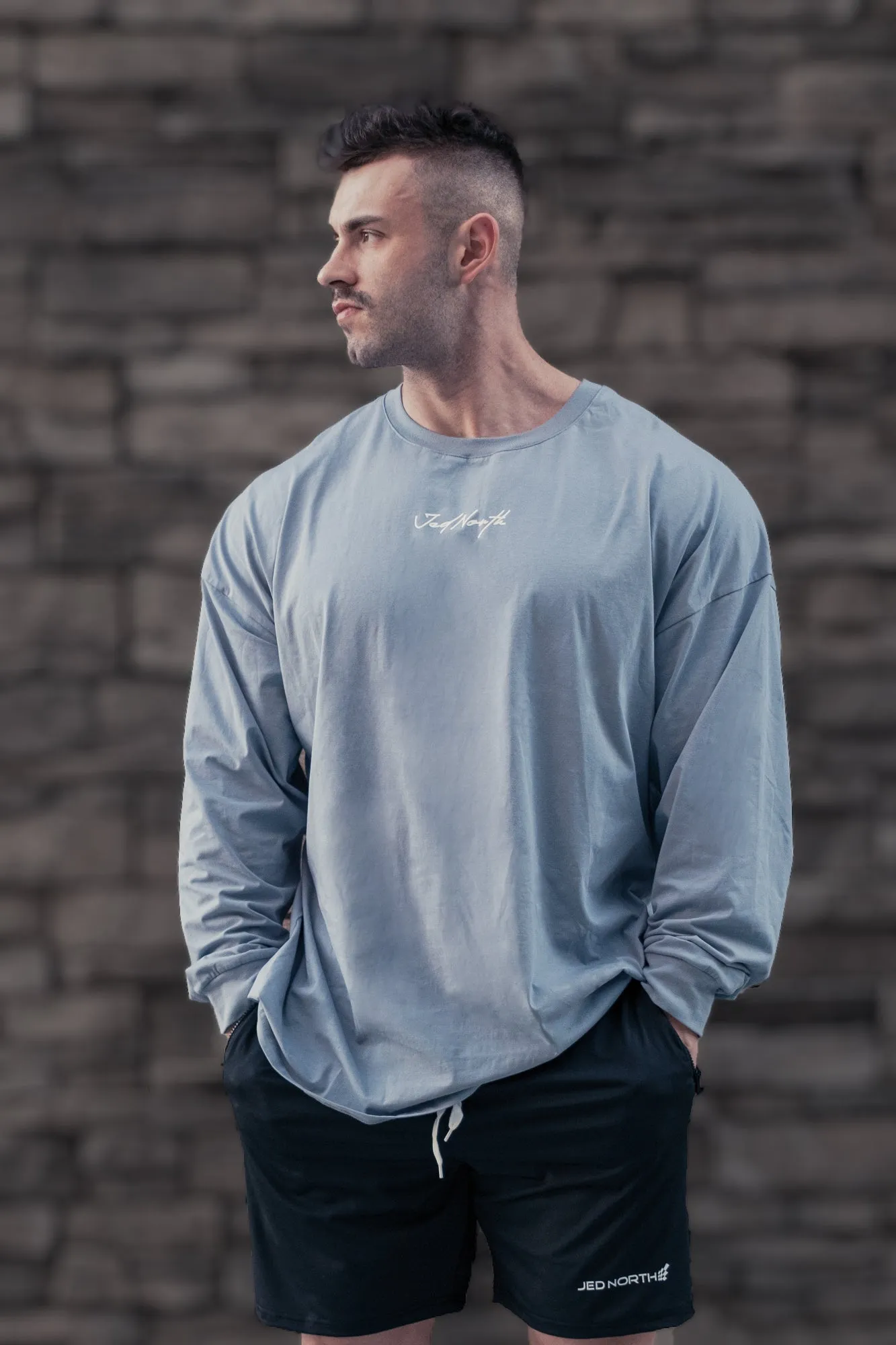 Energy Oversized Long Sleeve T-Shirt 2.0 - Arctic Blue sold by Jed North