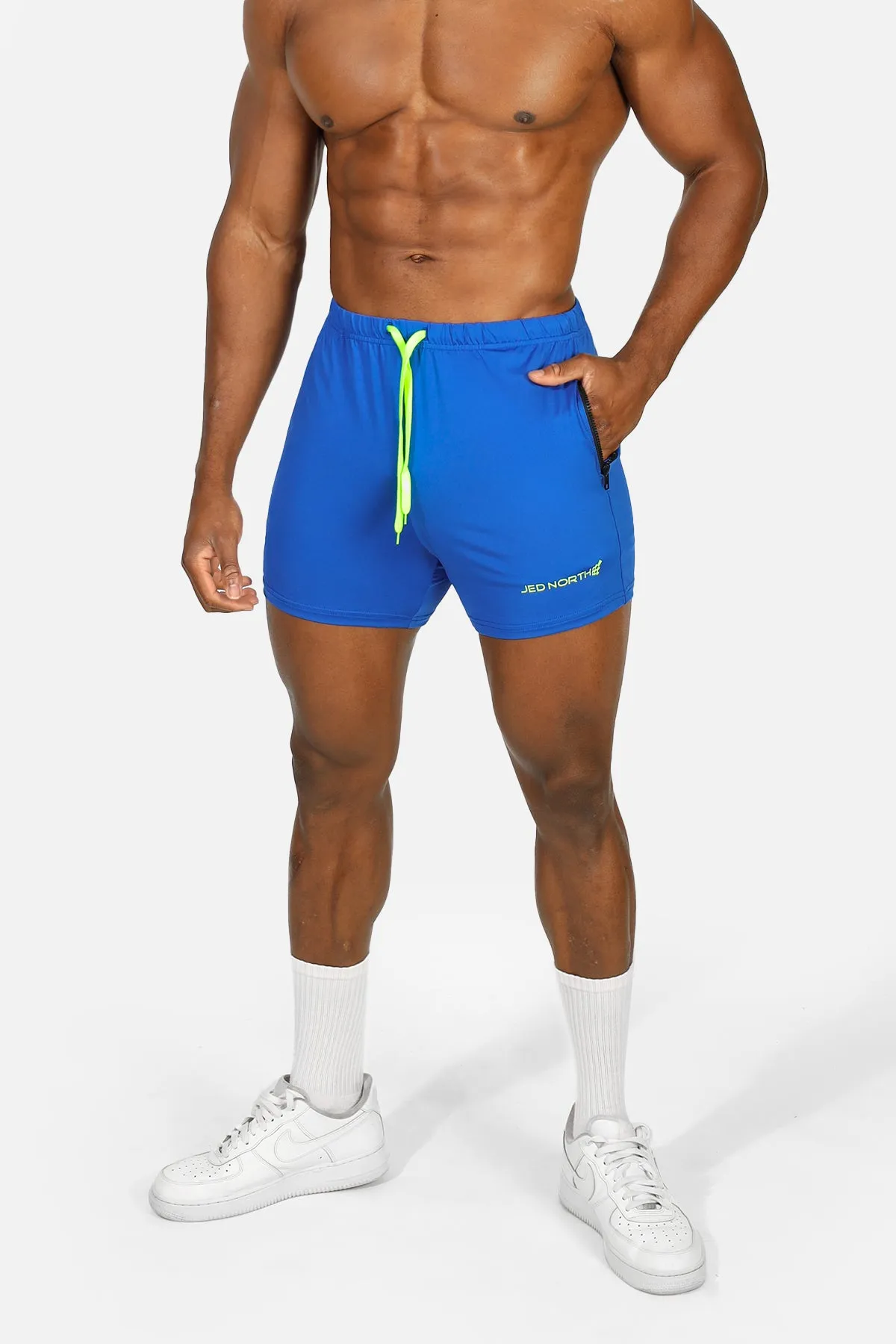 Agile Bodybuilding 4'' Shorts w Zipper Pockets - Royal Blue sold by Jed North