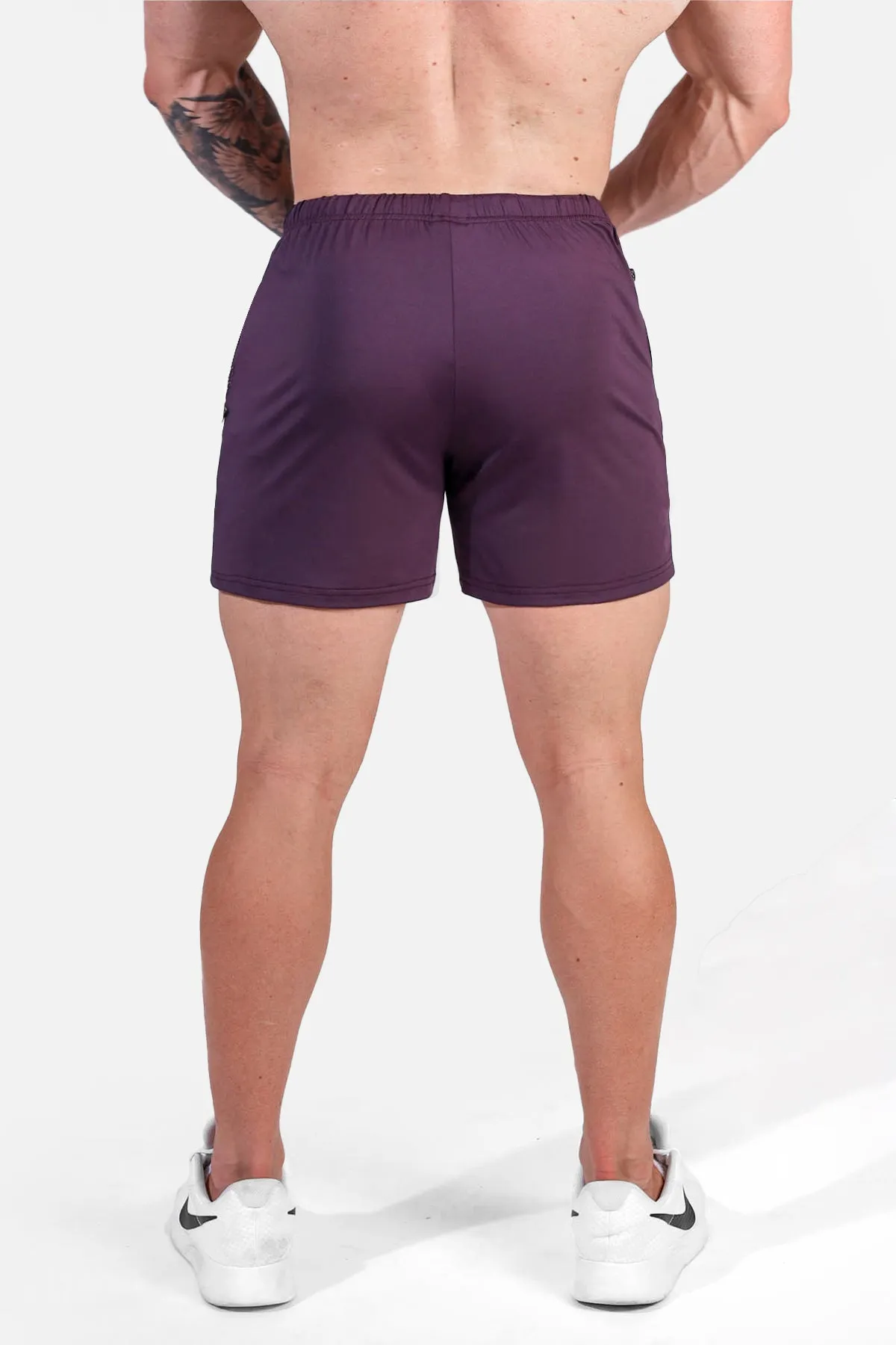 Agile Bodybuilding 4'' Shorts w Zipper Pockets - Dark Purple sold by Jed North product image thumbnail 5