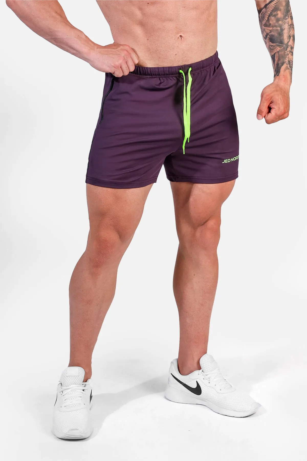 Agile Bodybuilding 4'' Shorts w Zipper Pockets - Dark Purple sold by Jed North product image thumbnail 3