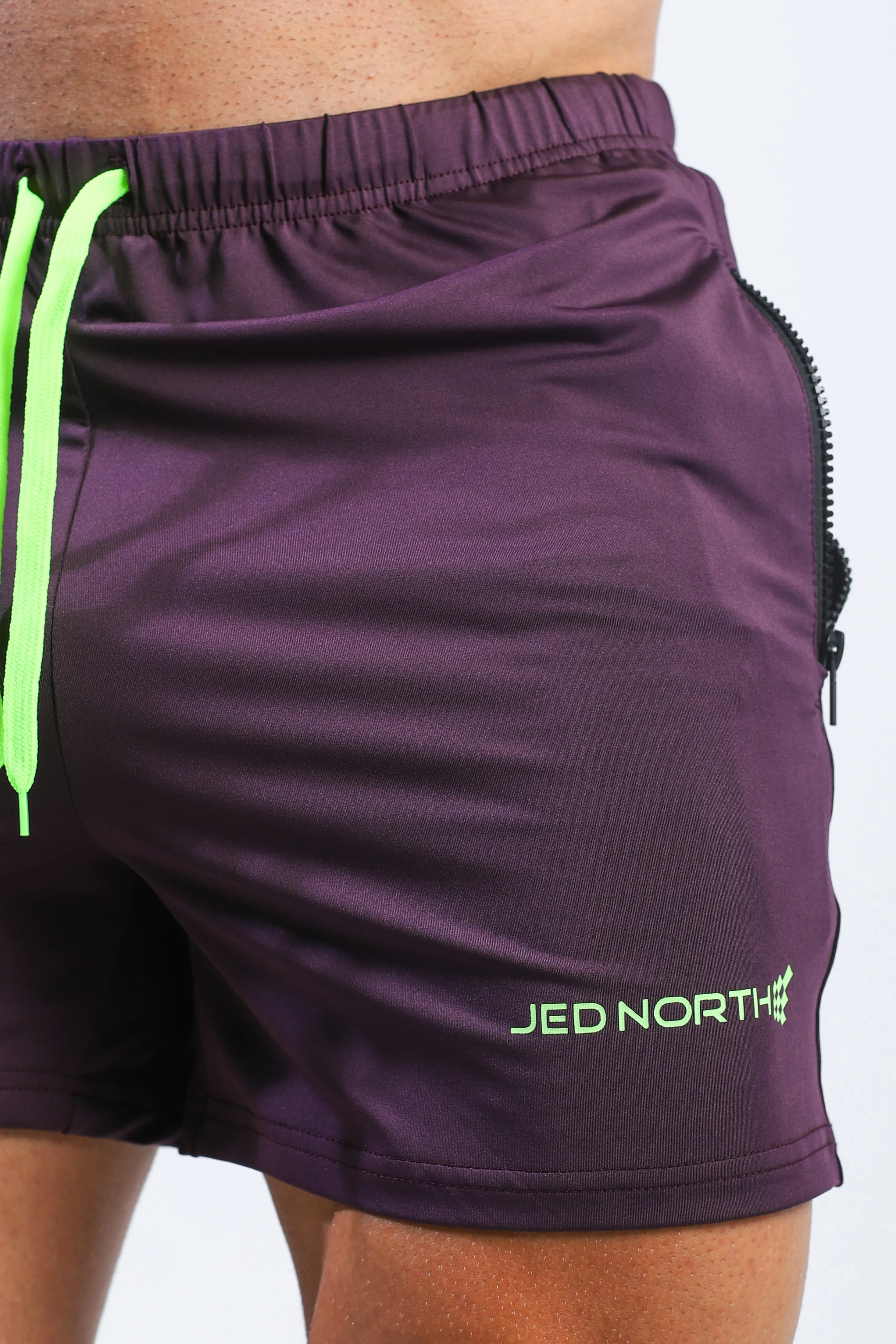 Agile Bodybuilding 4'' Shorts w Zipper Pockets - Dark Purple sold by Jed North product image thumbnail 2