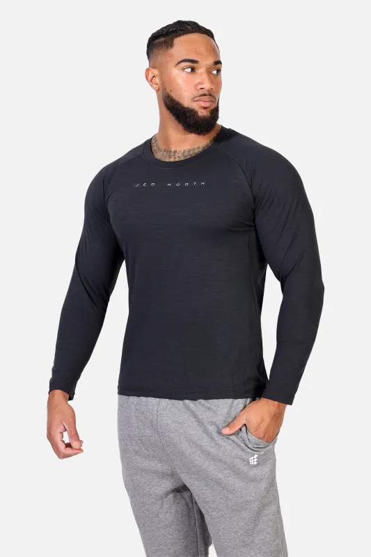 Agile Long Sleeve Activewear Training Tee - Charcoal Black sold by Jed North